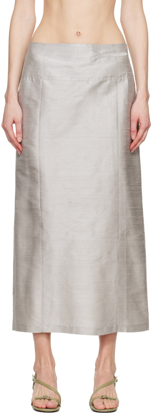 【関税込み】Paloma Wool レッド Milevo ミニスカート MILEVO-Delicate short sheer silk skirt with a matching