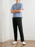 Folk - Tapered Linen and Cotton-Blend Drawstring Trousers - Black