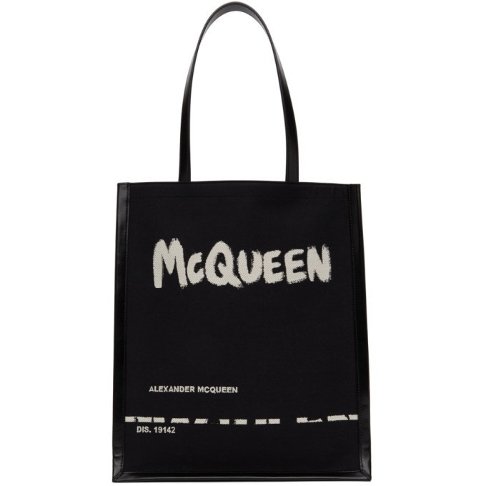 Photo: Alexander McQueen Black Graffiti Logo Tote