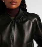 Joseph Quinn leather bomber jacket