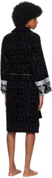 Versace Underwear Black 'I Heart Baroque' Robe