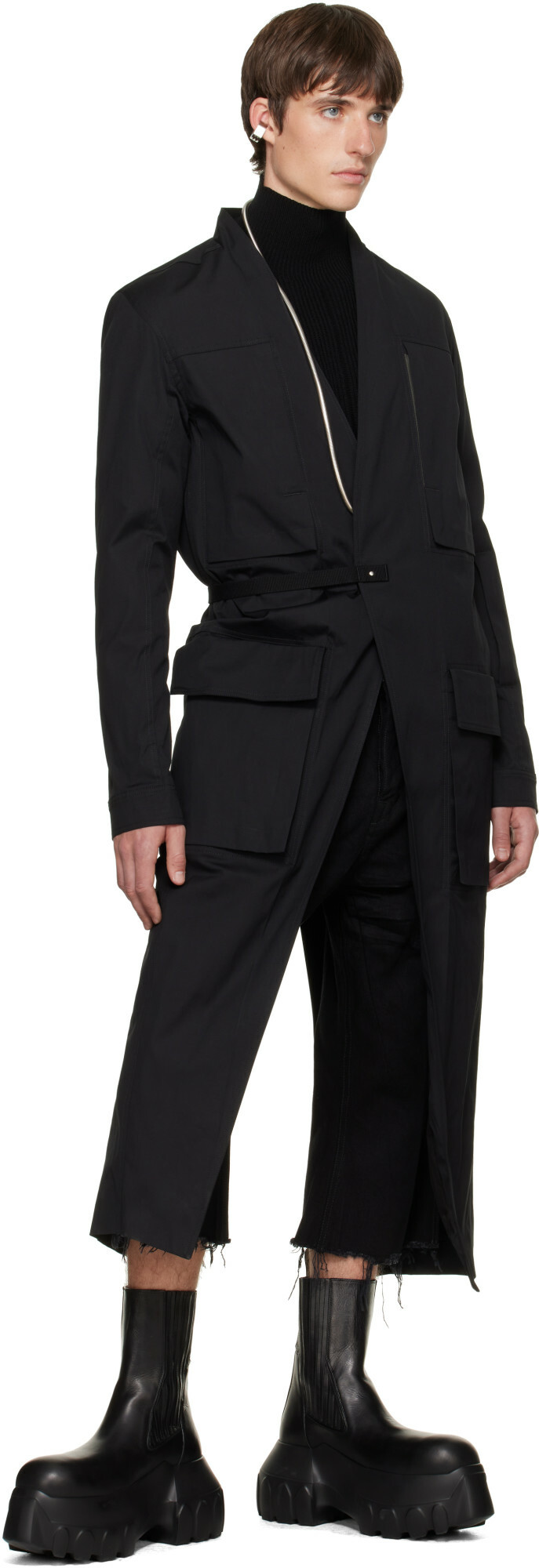 Rick Owens Black Tower Lab Coat
