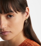 Shay Jewelry 18kt gold drop earrings with diamonds and emeralds