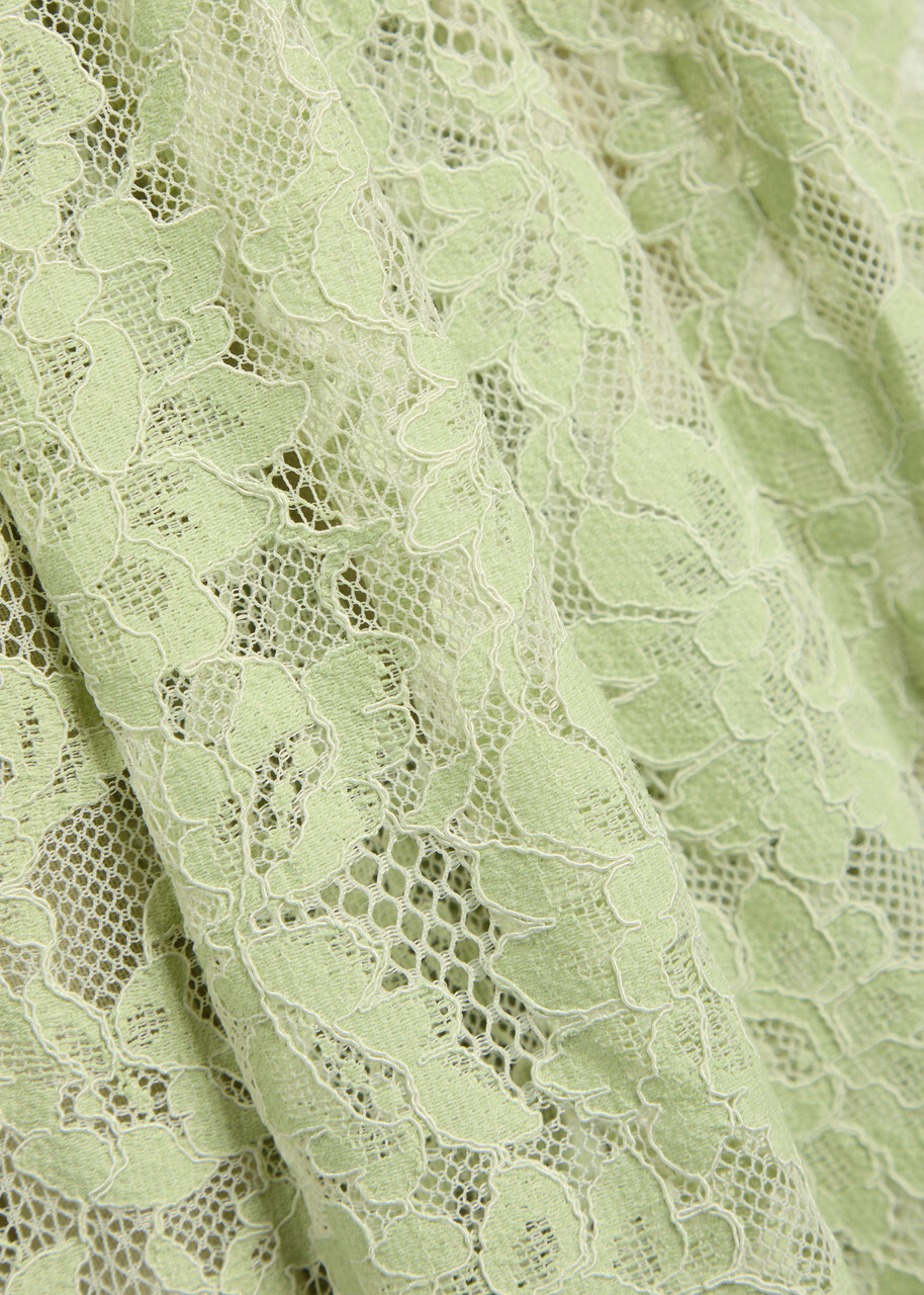 DE LA Vali Laia Floral Lace Maxi Dress Light Green