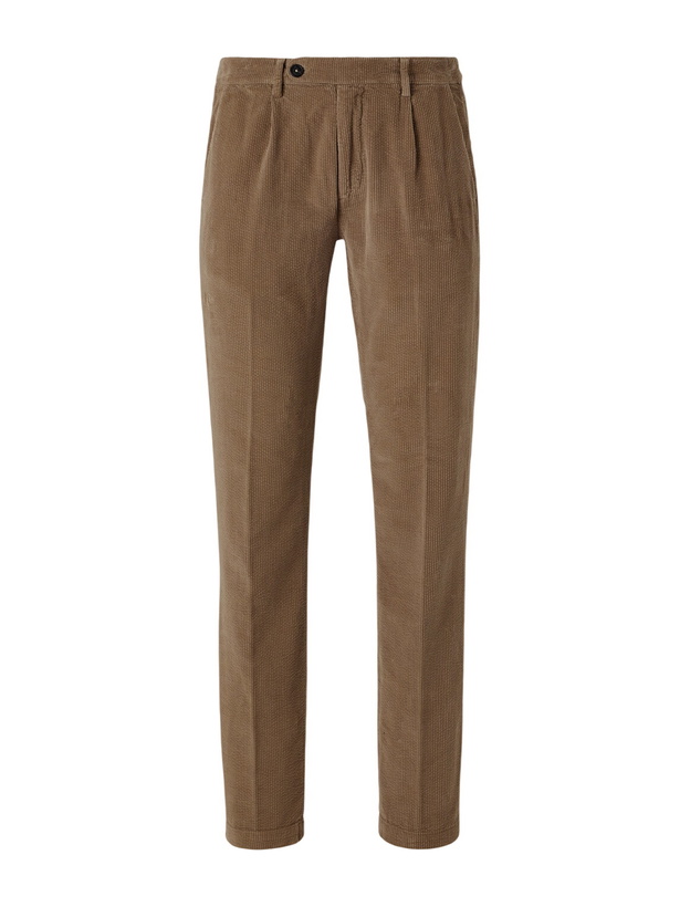 Photo: Massimo Alba - Ionio2 Straight-Leg Cotton-Corduroy Trousers - Brown