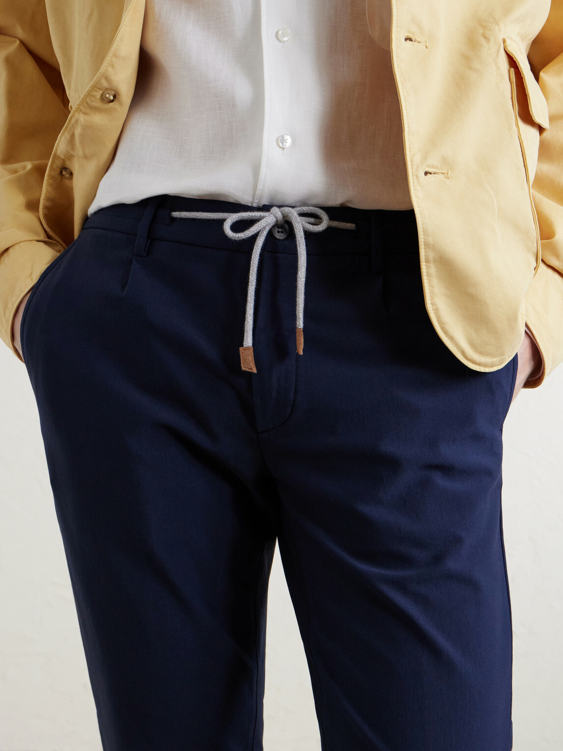 Eleventy - Straight-Leg Cotton-Blend Trousers - Blue