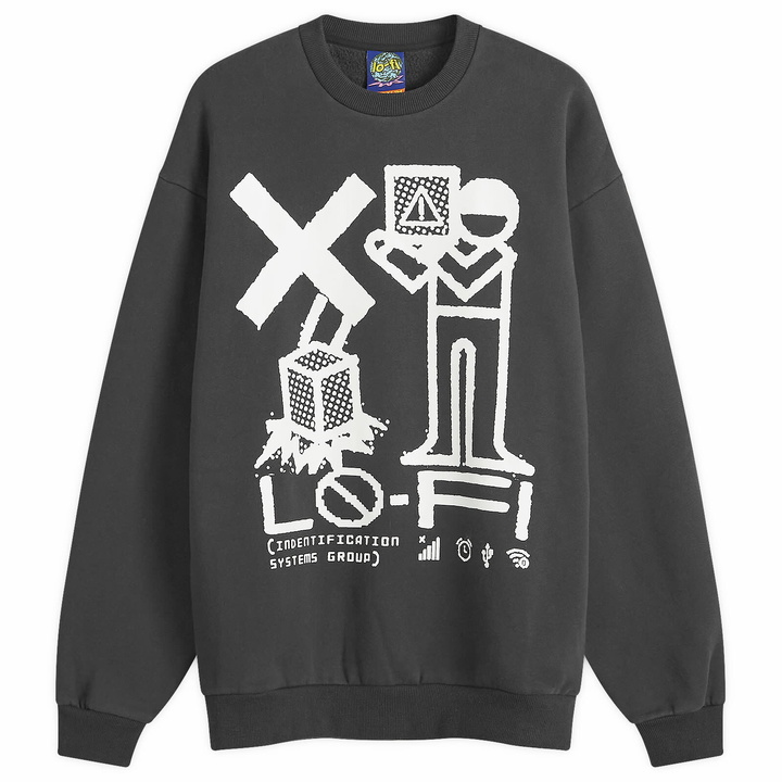 Photo: Lo-Fi Men's Identification Crew Sweatshirt in Washed Black