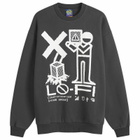 Lo-Fi Men's Identification Crew Sweatshirt in Washed Black