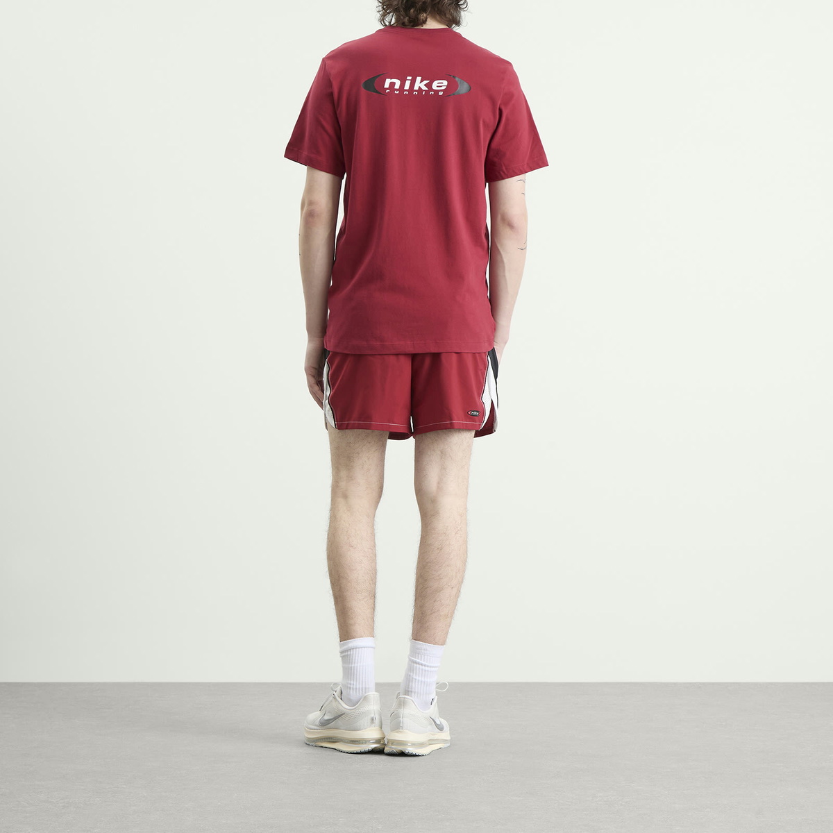 Nike Running Men's Nike Men's Dri-Fit Retro Running T-Shirt in Team Crimson