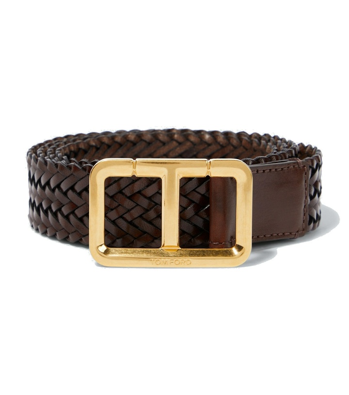 Photo: Tom Ford - Logo woven leather belt