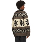 Fumito Ganryu Brown Intarsia Knit Cardigan