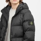 Stone Island Men's Crinkle Reps Hooded Down Jacket in Black