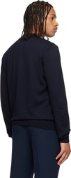 Balmain Black 'Balmain' Stamp Merino Wool Sweater