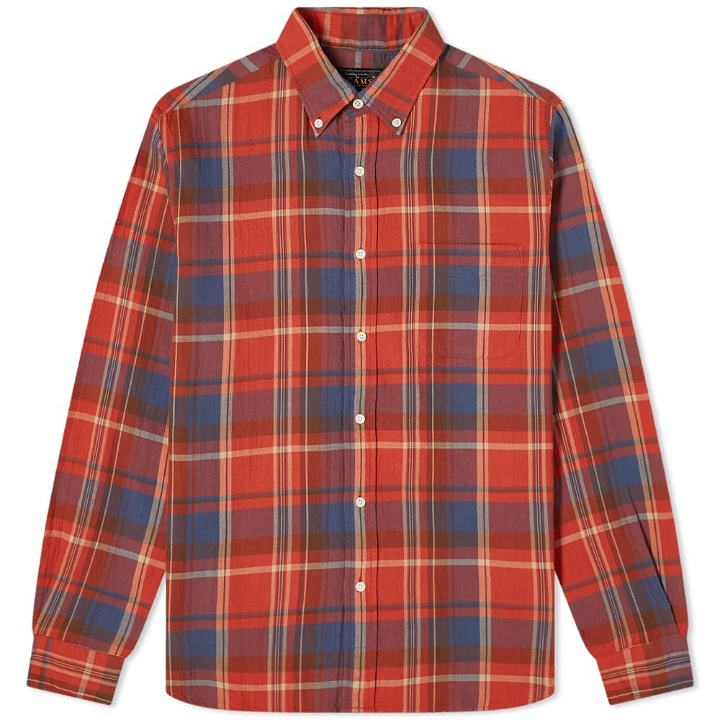 Photo: Beams Plus Men's Button Down Check Shirt in Red