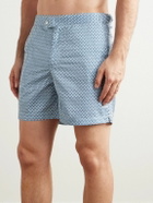 Mr P. - Straight-Leg Mid-Length Printed Swim Shorts - Blue