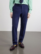 Polo Ralph Lauren - Straight-Leg Pinstriped Wool-Blend Suit Trousers - Blue