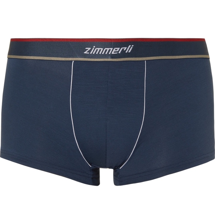 Photo: Zimmerli - Pureness Stretch-Micro Modal Boxer Briefs - Blue