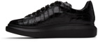 Alexander McQueen Black Croc Oversized Sneakers