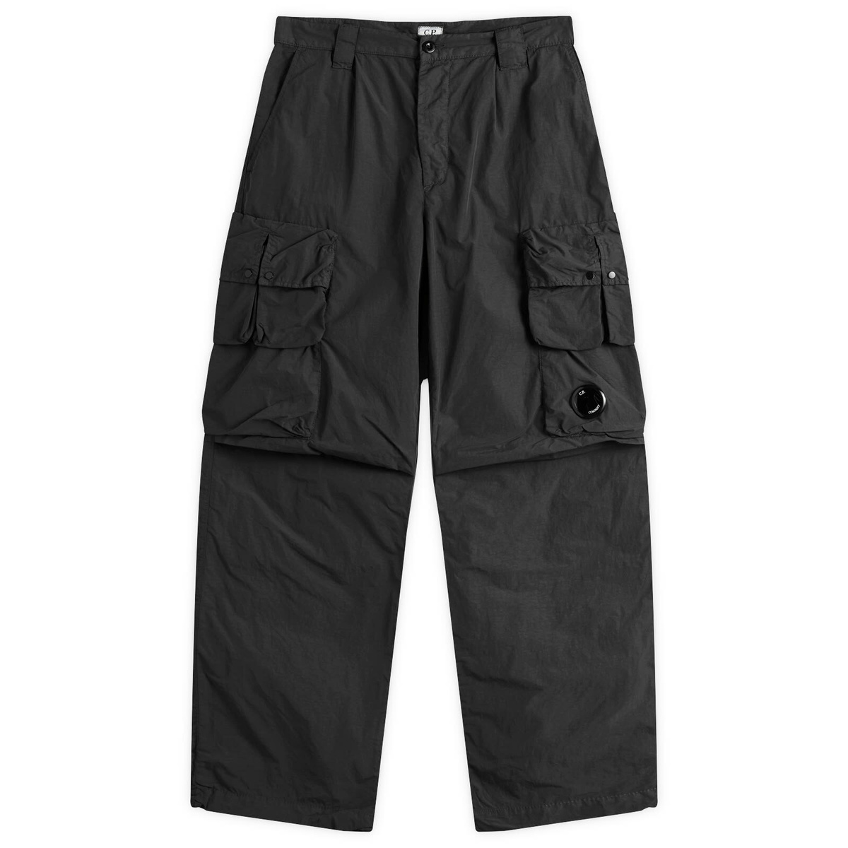 C.P. Company Men's Flatt Nylon Multipocket Cargo Pants in Black