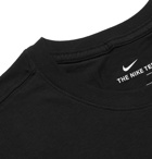 Nike Tennis - NikeCourt Logo-Embroidered Cotton-Jersey T-Shirt - Black