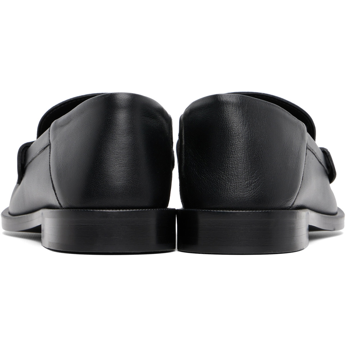 BALMAIN Black Sync Smooth Leather Loafers
