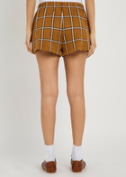 Guest In Residence Picnic Plaid Silk and Linen-blend Shorts Brown