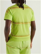 Collina Strada - Cropped Striped Cotton-Jersey T-Shirt - Green