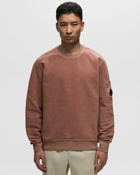 C.P. Company Reverse Brushed & Emerized Diag. Fleece Sweatshirt Brown - Mens - Sweatshirts