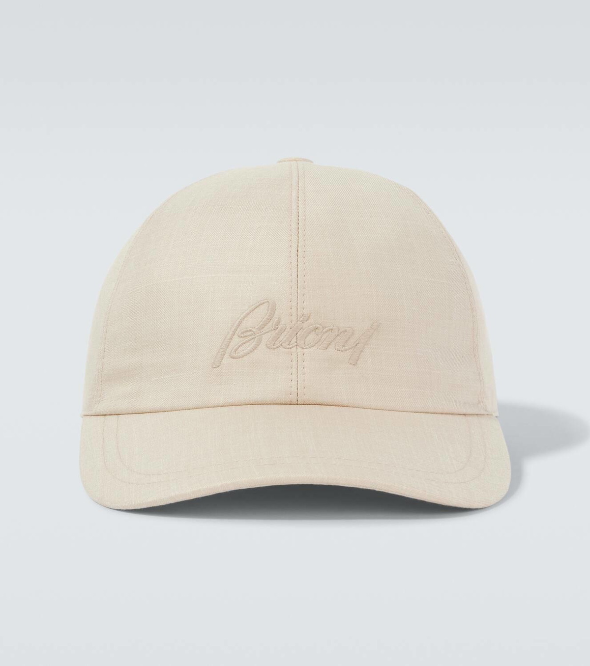 Brioni Logo silk, cashmere and linen baseball cap
