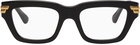 Bottega Veneta Black Rectangular Glasses