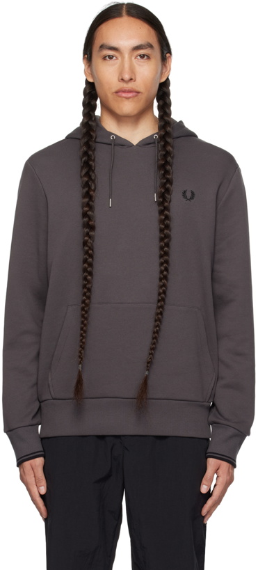 Photo: Fred Perry Gray Tipped Hoodie