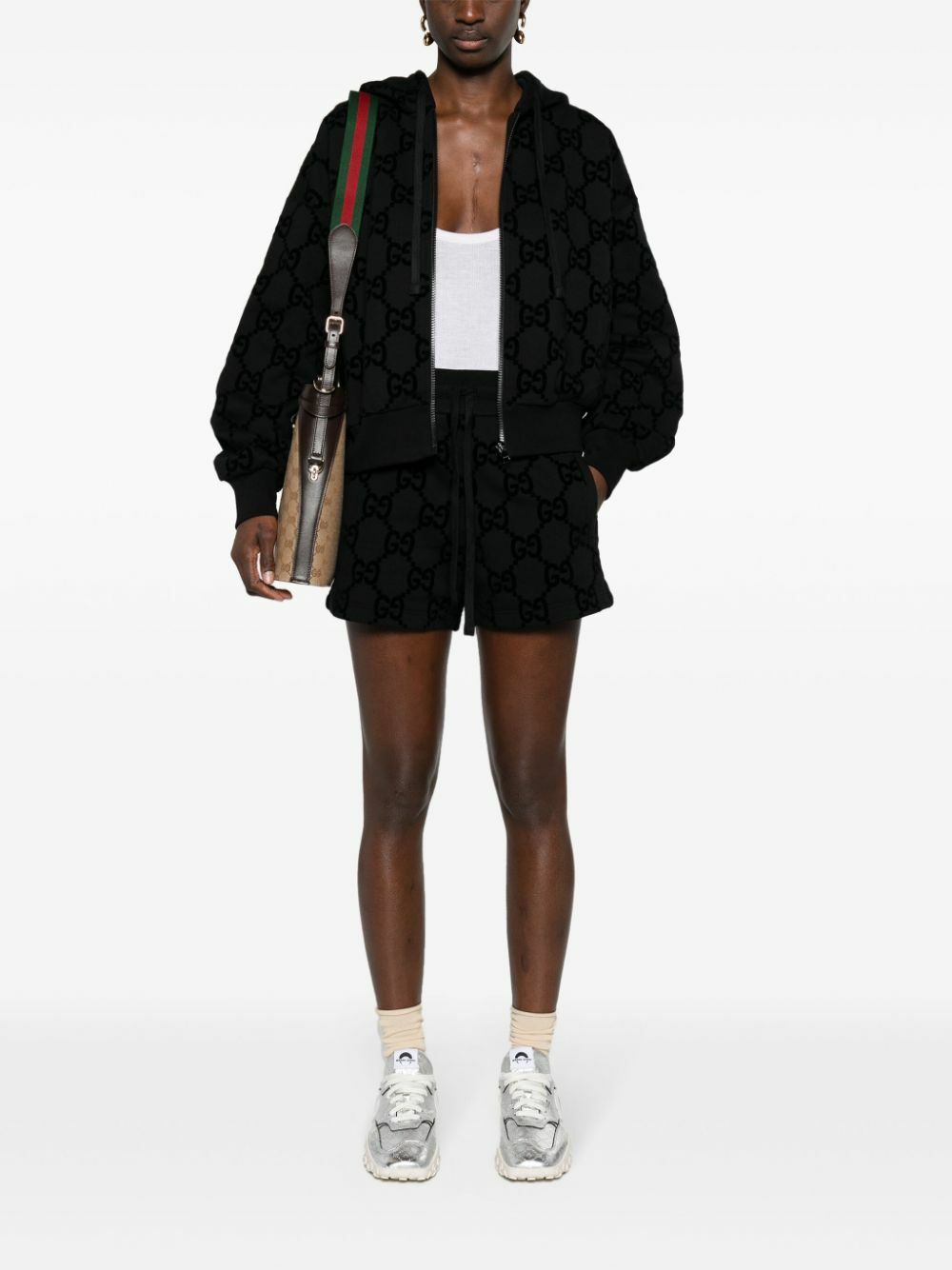 Gucci Black Interlocking G Cotton Shorts
