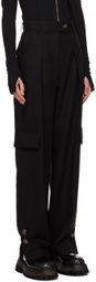 J KOO Black Pleated Trousers