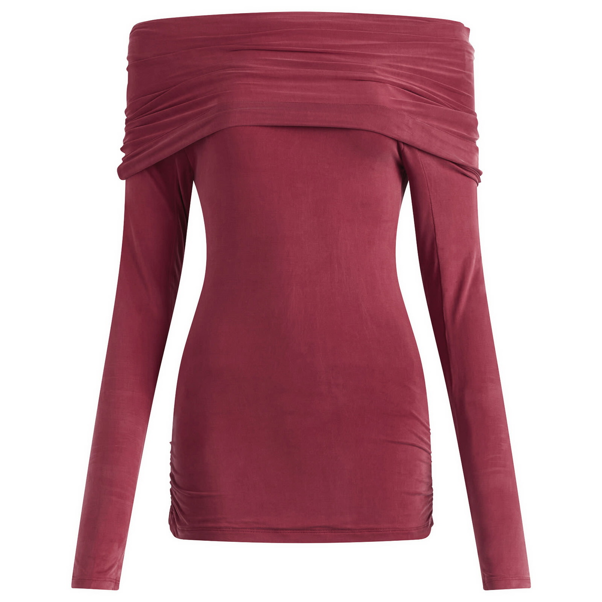Peachy Den Women's The Kylie Cold Shoulder Top in Red Sandstone