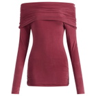 Peachy Den Women's The Kylie Cold Shoulder Top in Red Sandstone