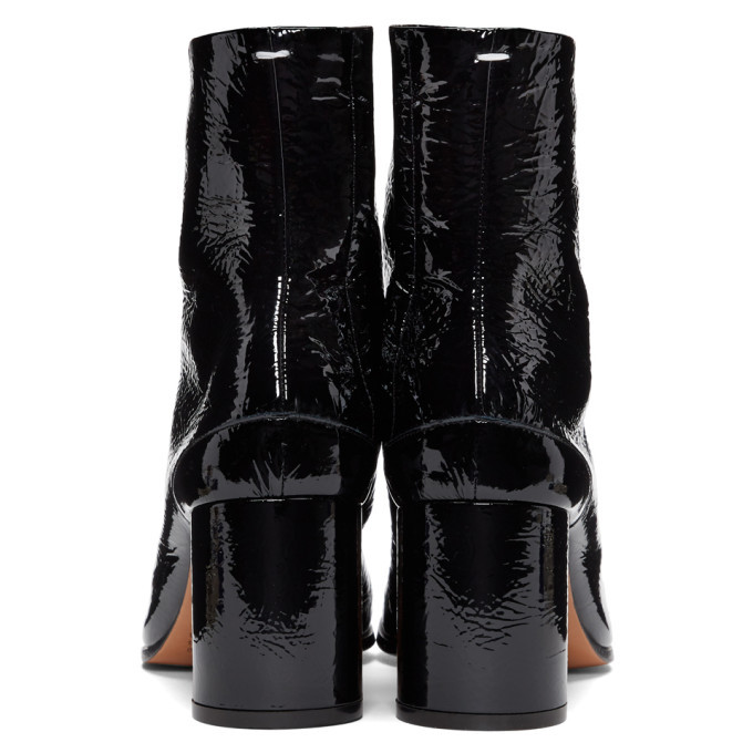 Maison Margiela Black Patent Leather Tabi Boots Maison Margiela