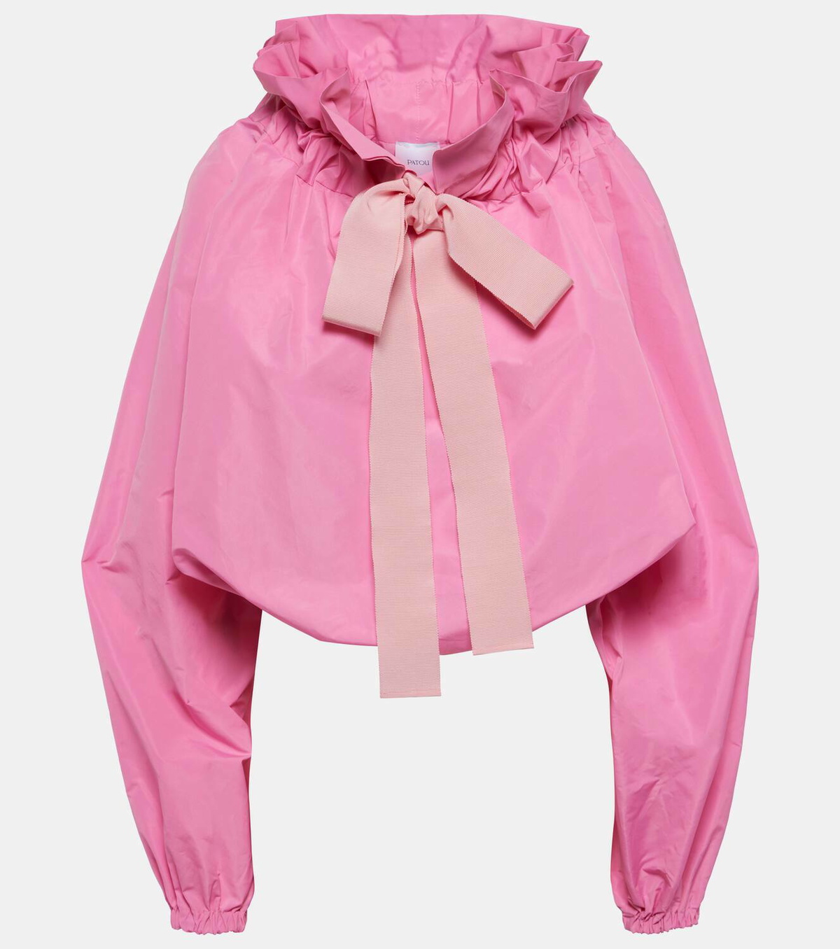 Patou Tie-neck oversized faille top