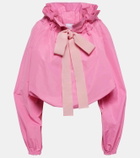 Patou Tie-neck oversized faille top