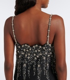 Valentino Crepe Couture crystal-embellished minidress
