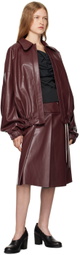 Renaissance Renaissance Burgundy Monik Faux-Leather Jacket