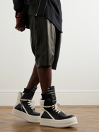 Rick Owens - Geobasket Mega Bumper Exaggerated-Sole Two-Tone Leather High-Top Sneakers - Black
