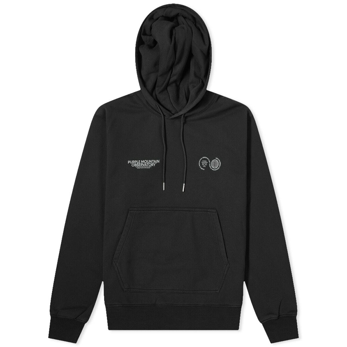 Purple Mountain Observatory Men's Core Logo Hoodie in Black