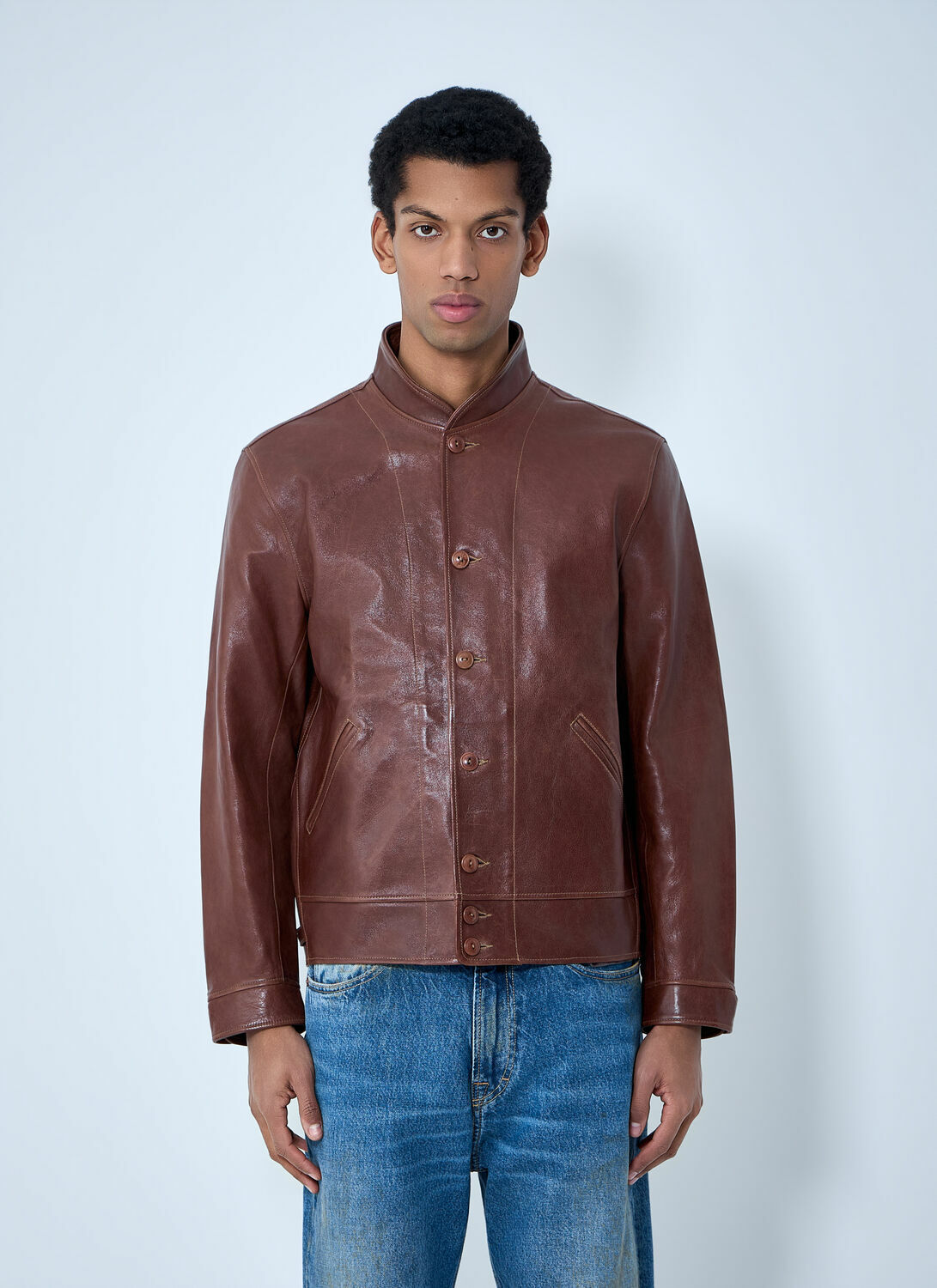 Levi's Leather Button-Up Jacket