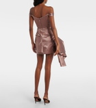 Alex Perry Off-shoulder cotton and silk satin minidress