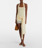 Aya Muse Lace-trimmed halterneck silk and cotton minidress