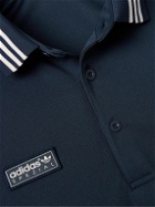 adidas Originals - Striped Logo-Appliquéd Jersey Polo Shirt - Blue