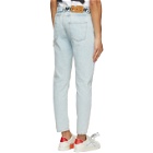 Off-White Blue Slim Fit Belted Jeans