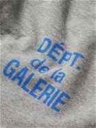 Gallery Dept. - Straight-Leg Logo-Print Frayed Cotton-Jersey Drawstring Shorts - Gray