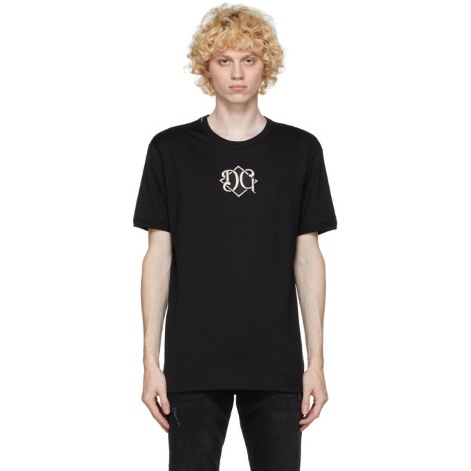 Photo: Dolce and Gabbana Black Logo Patch T-Shirt