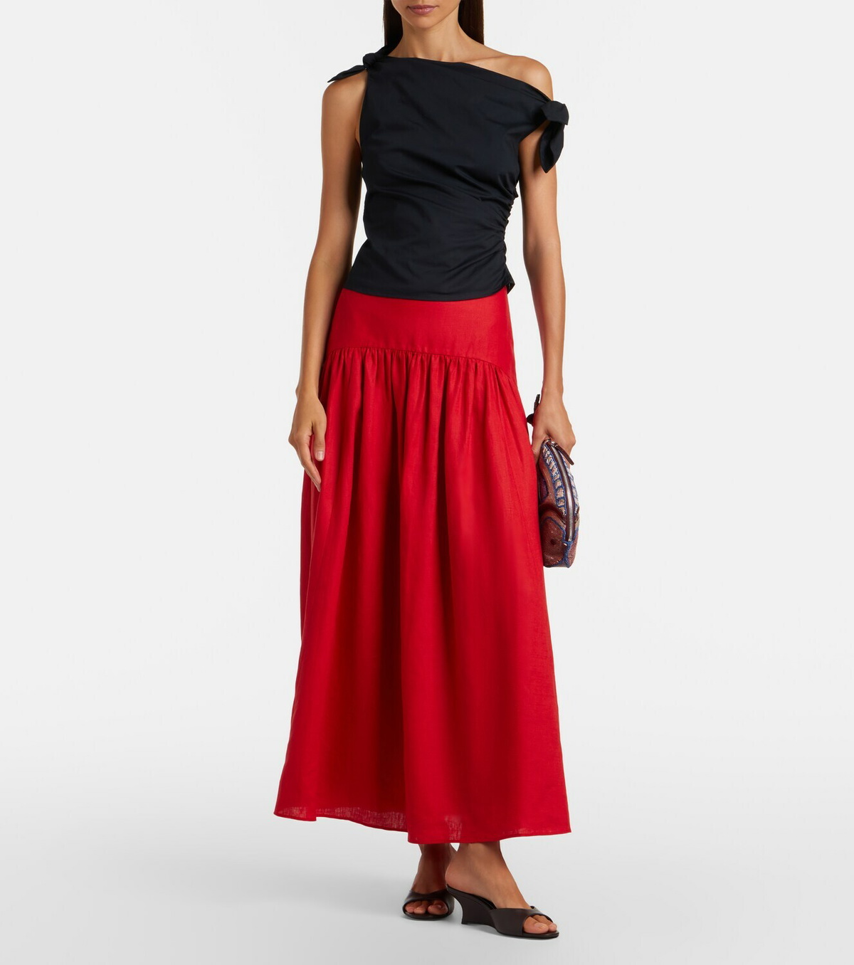 Staud Bellaria asymmetric cotton top